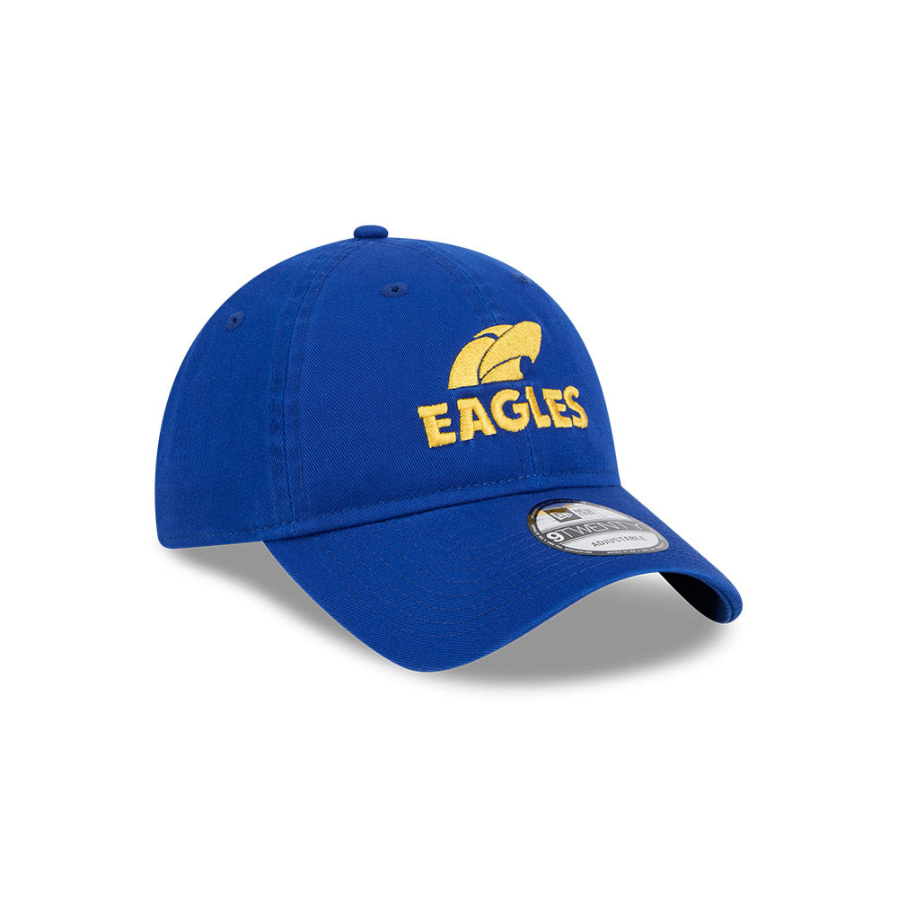 West Coast Eagles Hat - AFL 2025 Retro Washed 9Twenty Strapback Cap - New Era